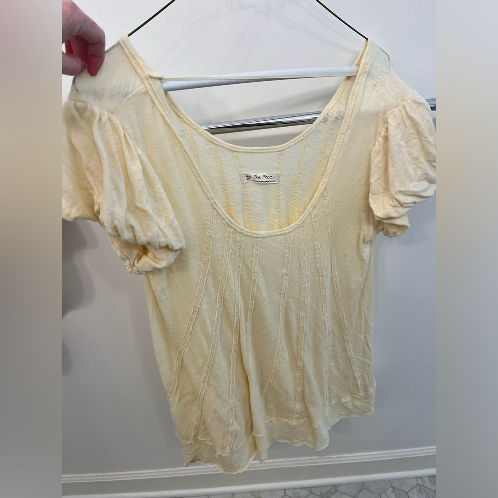 Pale yellow free people top